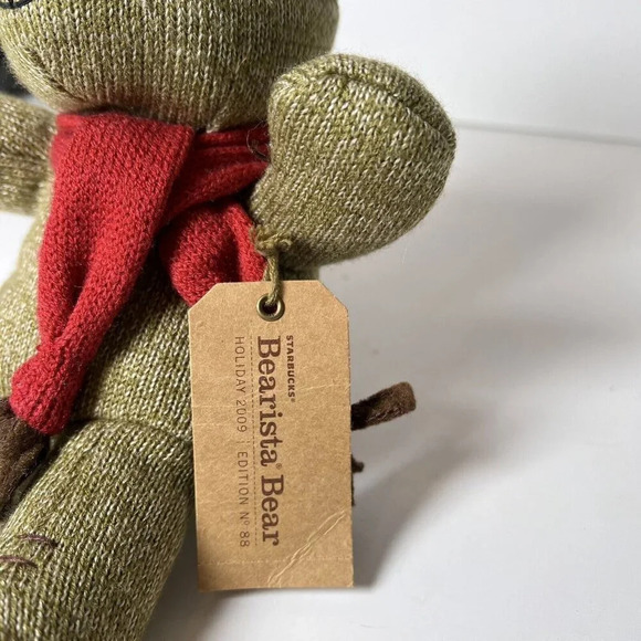 Starbucks Bearista Plush Teddy Bear 2009 Holiday Edition Bean Filled Animal Toy - Picture 3 of 11